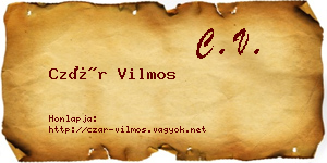 Czár Vilmos névjegykártya